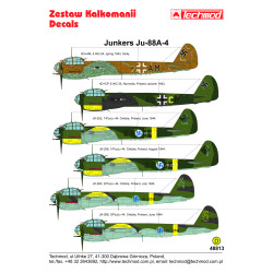 Techmod 48813 1/48 Junkers Ju 88a-4 German Dive Bomber Wet Decal Wwii