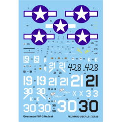 Techmod 72002 1/72 Grumman F6f-3 Hellcat Us Fighter 1944 Wet Decal Wwii