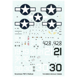 Techmod 72002 1/72 Grumman F6f-3 Hellcat Us Fighter 1944 Wet Decal Wwii