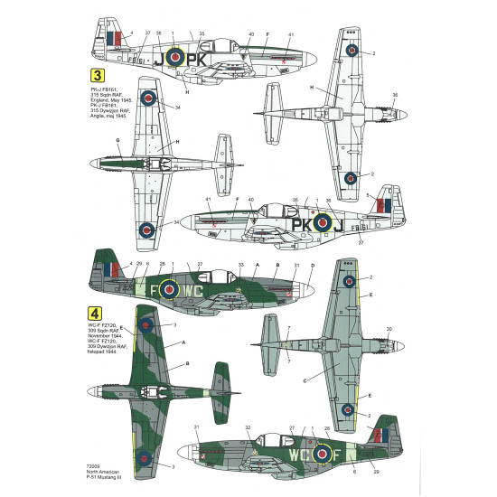 Techmod 72009 1/72 North American P-51 Mustang Iii 1944 Aircraft Wet Decal Wwii