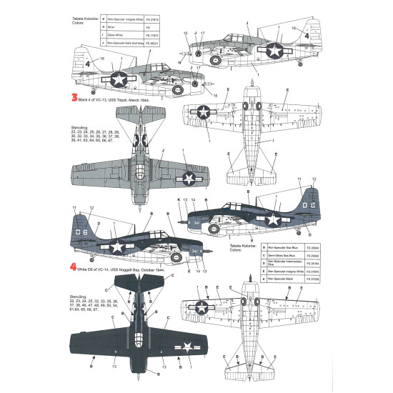 Techmod 72025 1/72 General Motors Fm-2 Wildcat 1944-45 Aircraft Wet Decal Wwii