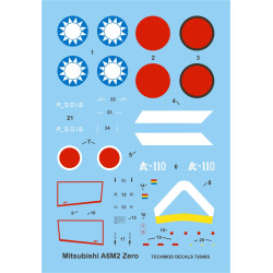 Techmod 72040 1/72 Mitsubishi A6m2 Zero Japan Figher 1943 Aircraft Wet Decal Ww2