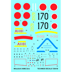 Techmod 72041 1/72 Mitsubishi A6m2 Zero Japan Figher 1941-42 Aircraft Wet Decal