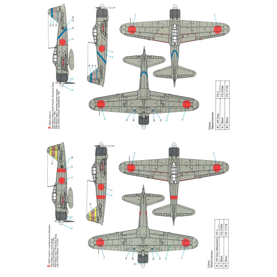 Techmod 72041 1/72 Mitsubishi A6m2 Zero Japan Figher 1941-42 Aircraft Wet Decal