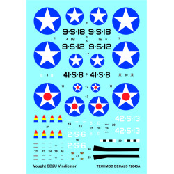 Techmod 72043 1/72 Vought Sb2u Vindicator Us Dive Bomber Aircraft Wet Decal Wwii