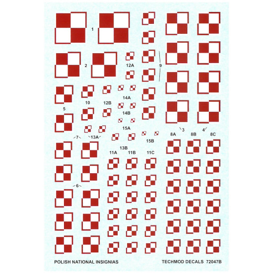 Techmod 72047 1/72 Polish National Insignias Aircraft Wet Decal Wwii