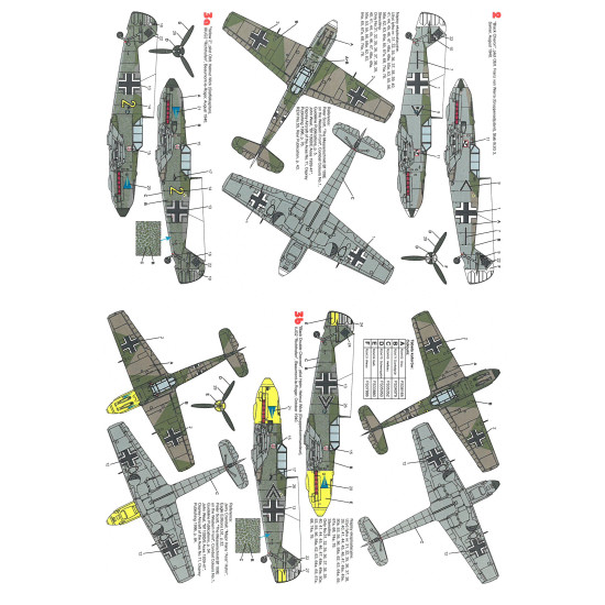 Techmod 72052 1/72 Messerschmitt Bf-109e-4 1940 Aircraft Wet Decal Wwii