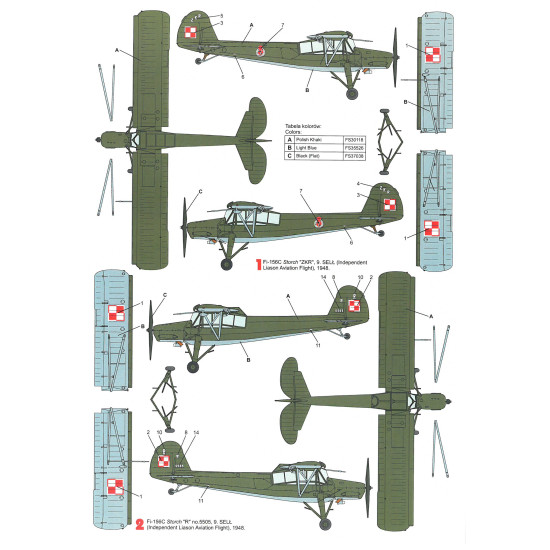 Techmod 72053 1/72 Fieseler Fi-156c Storch 1940 Aircraft Wet Decal Post-wwii W/Mask