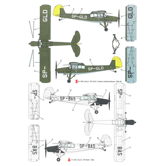Techmod 72053 1/72 Fieseler Fi-156c Storch 1940 Aircraft Wet Decal Post-wwii W/Mask