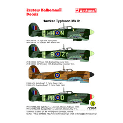 Techmod 72061 1/72 Hawker Typhoon Mk Ib 1943 British Bomber Aircraft Wet Decal