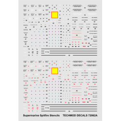Techmod 72062 1/72 Supermarine Spitfire Mk I-xvi Stencils Aircraft Wet Decal