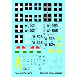 Techmod 72064 1/72 Focke Wulf Fw-190f-8 Hungary 1944-45 Aircraft Wet Decal Wwii