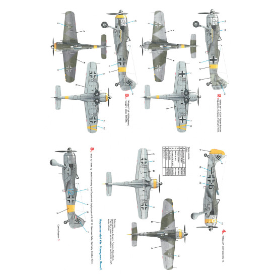 Techmod 72065 1/72 Focke Wulf Fw-190f-8 Hungary 1944-45 Aircraft Wet Decal Wwii