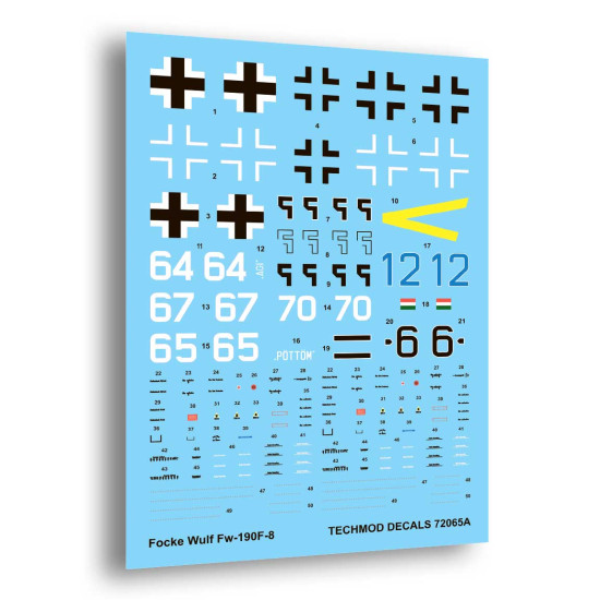 Techmod 72065 1/72 Focke Wulf Fw-190f-8 Hungary 1944-45 Aircraft Wet Decal Wwii