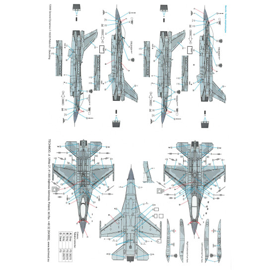 Techmod 72068 1/72 F-16 C/D Block 52 Polish A.f. Stencils Aircraft Wet Decal