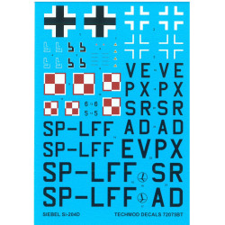 Techmod 72075 1/72 Siebel Si-204d German Trainer Aircraft Wet Decal Wwii