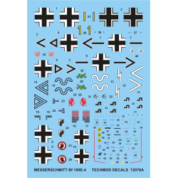 Techmod 72078 1/72 Messerschmitt Bf 109e-3 German Fighter 1940-41 Wet Decal Wwii