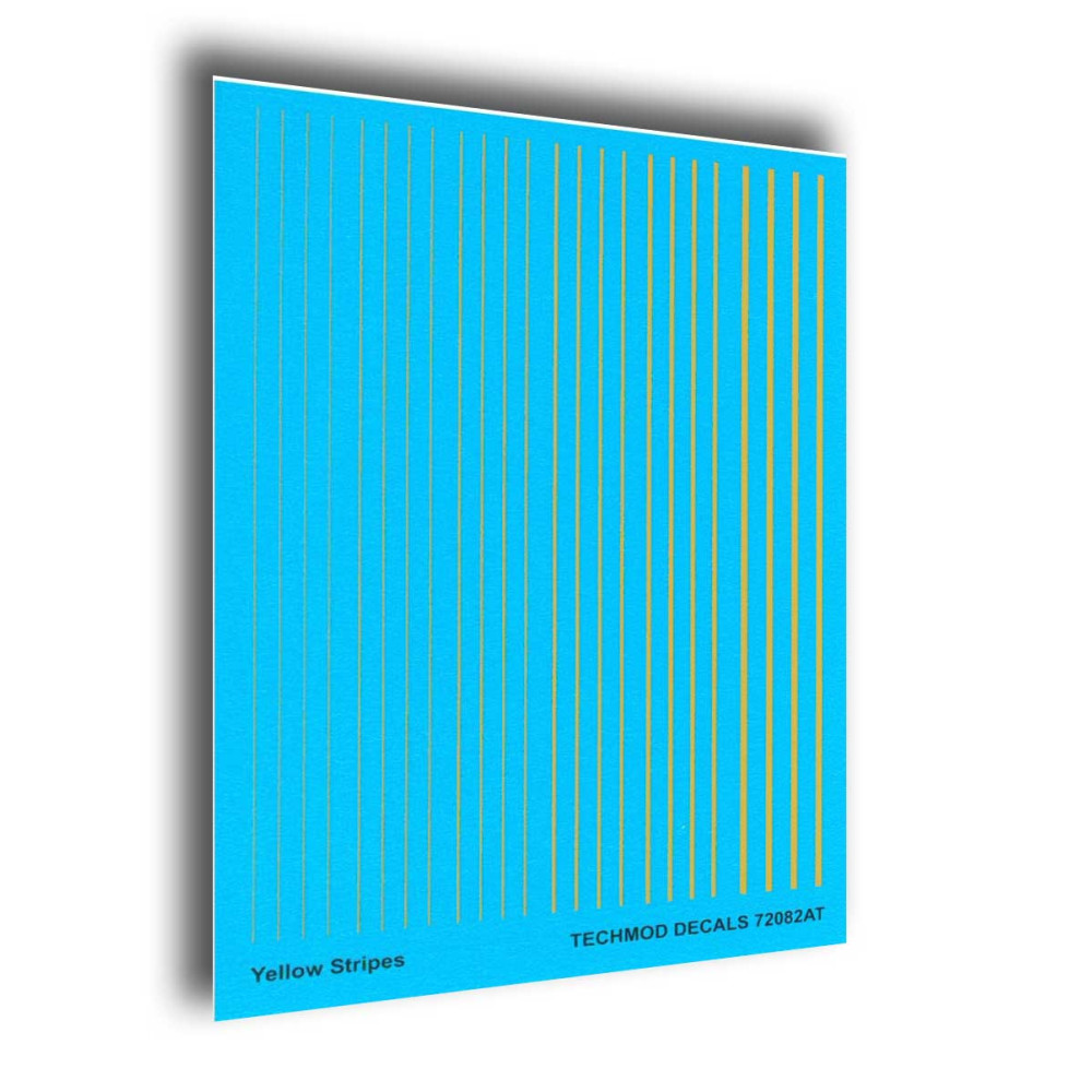 Techmod 72082 1/72 Yellow Stripes In Different Sizes Wet