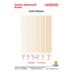Techmod 72085 1/72 Golden Stripes In Different Sizes Aircraft Wet Decal