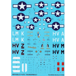 Techmod 72105 1/72 Republic P-47d Thunderbolt Us Fighter Aircraft Wet Decal 1944