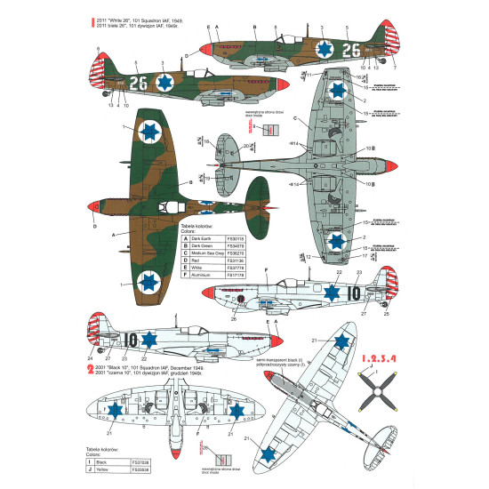 Techmod 72122 1/72 Supermarine Spitfire Mk Ix Israel Aircraft Wet Decal 1948-49