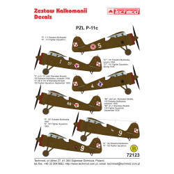Techmod 72123 1/72 Pzl P-11c Polish Fighter Aircraft Wet Decal Wwii