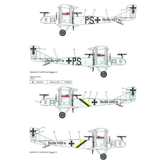 Techmod 72129 1/72 Gotha G Iv German Heavy Bomber Aircraft Wet Decal Wwi