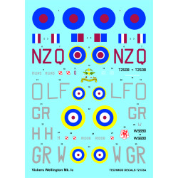 Techmod 72133 1/72 Vickers Wellington Mk Ic Polish Bomber Aircraft Wet Decal