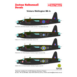 Techmod 72133 1/72 Vickers Wellington Mk Ic Polish Bomber Aircraft Wet Decal