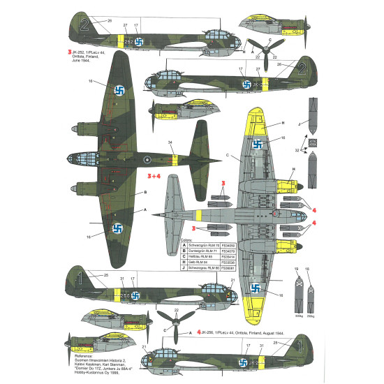 Techmod 72139 1/72 Junkers Ju-88A-4 1942-1944 Finland Sicily aircraft ...