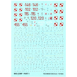 Techmod 72156 1/72 Mig-23mf Polish Fighter Aircraft Wet Decal