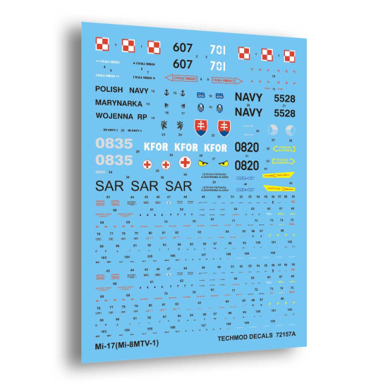 Techmod 72157 1/72 Mi-17 Mi-8mtv-1 Polish Helicopter Wet Decal