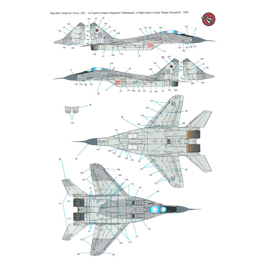 Techmod 72159 1/72 Mig-29a/G/Ub Polish Air Force Aircraft Wet Decal