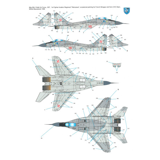 Techmod 72159 1/72 Mig-29a/G/Ub Polish Air Force Aircraft Wet Decal