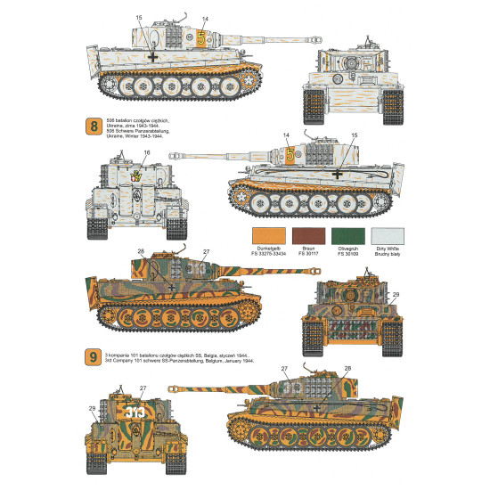 Techmod 72806 1/72 Pz Kpfw Vi Tiger Ausf E Tank Mid Production Wet Decal 1944