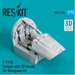 Reskit Rsu72-0208 1/72 F111d Cockpit With 3d Decals For Hasegawa Kit 3d Printed