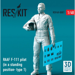 Reskit Rsf48-0007 1/48 Raaf F111 Pilot In A Standing Position Type 1 3d Printing