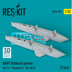 Reskit Rs32-0392 1/32 Navy Outboard Pylons For F4 Phantom Ii B J N S 2 Pcs 3d Printed