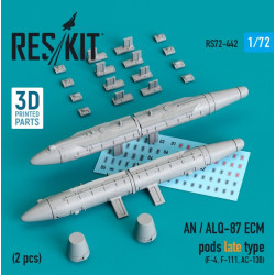 Reskit Rs72-0442 1/72 An Alq87 Ecm Pods Late Type 2 Pcs F4 F111 Ac130 3d Printing