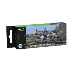 Arcus A4005 Acrylic paints set FiAF Finnish Aces of WW2 6 colors in set 10ml