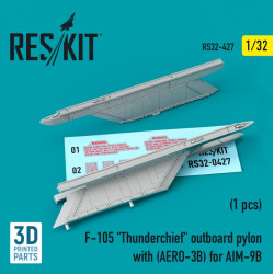 Reskit Rs32-0427 1/32 F 105 Thunderchief Outboard Pylon With Aero 3b For Aim 9b 3d Printing