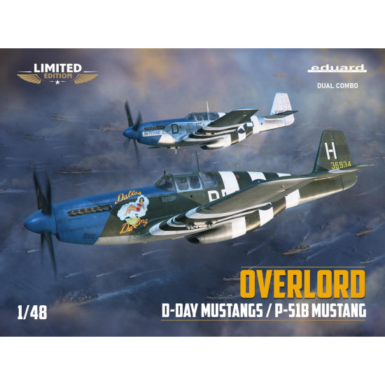 Eduard 11181 1/48 OVERLORD: D-DAY MUSTANGS / P-51B MUSTANG DUAL COMBO Plastic for Aircraft Limited edition