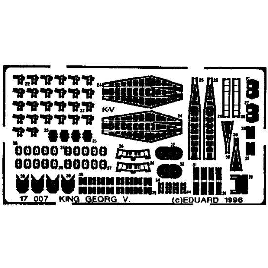 Eduard 17007 1/700 HMS King George V. 1/700 Photo-Etched for Ships Photo etched set