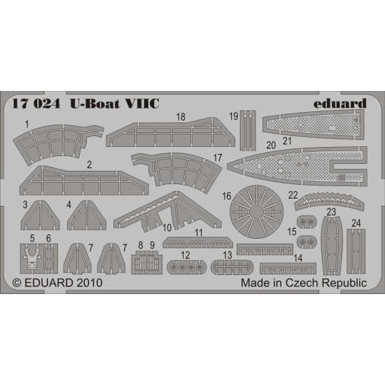 Eduard 17024 1/350 U-Boat VIIC 0 Photo-Etched for Ships Photo etched set Eduard 17024 1/350 U-Boat VIIC 0 Photo-Etched for Ships Photo etched set