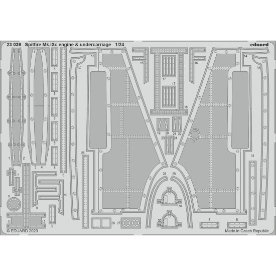 Eduard 23039 1/24 Spitfire Mk.IXc engine & undercarriage Photo-Etched for Aircraft Photo etched set