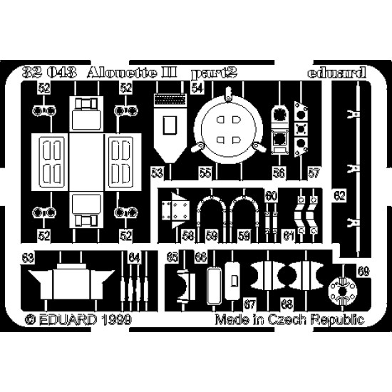Eduard 32043 1/32 Alouette II Photo-Etched for Aircraft Photo etched set Eduard 32043 1/32 Alouette II Photo-Etched for Aircraft Photo etched set