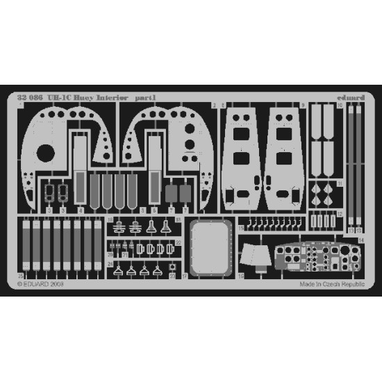 Eduard 32086 1/35 UH-1C interior Photo-Etched for Aircraft Photo etched set
