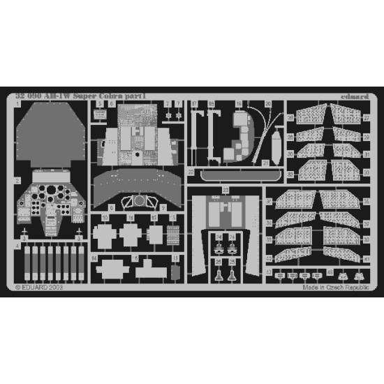 Eduard 32090 1/35 AH-1W interior Photo-Etched for Aircraft Photo etched set