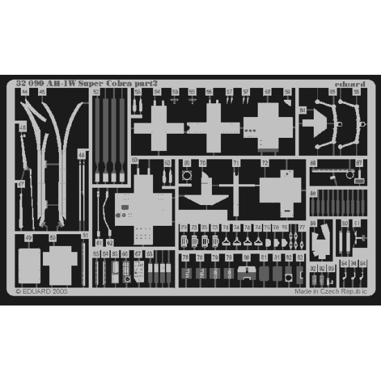 Eduard 32090 1/35 AH-1W interior Photo-Etched for Aircraft Photo etched set