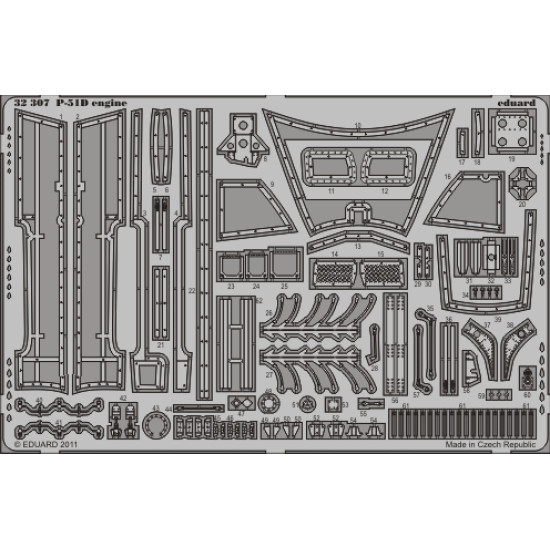 Eduard 32307 1/32 P-51D engine Photo-Etched for Aircraft Photo etched set Eduard 32307 1/32 P-51D engine Photo-Etched for Aircraft Photo etched set